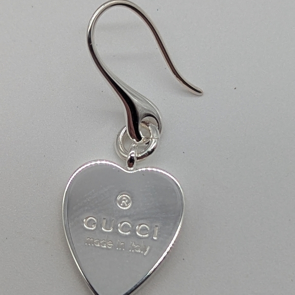 Gucci Sterling Silver Heart Drop Earrings - Picture 4 of 5